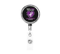 Porter du violet pour ma mère Alzheimer's Awareness Porte-badge rétractable Reel Clip Id Card Holder forNurse Student Office Worker