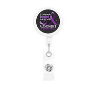 Porter du violet pour ma mère Alzheimer's Awareness Porte-badge rétractable Reel Clip Id Card Holder forNurse Student Office Worker