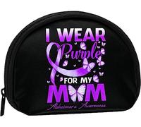 Porter du Violet pour ma mère Sensibilisation à la maladie d'Alzheimer Porte-Monnaie Portefeuille Femmes et Filles Mignon Mode Sac Changement Pochette Porte-clés Femmes Sac à Main Cadeau