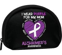 Porter du Violet pour ma mère Sensibilisation à la maladie d'Alzheimer Porte-Monnaie Portefeuille Femmes et Filles Mignon Mode Sac Changement Pochette Porte-clés Femmes Sac à Main Cadeau