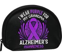 Porter du Violet pour ma mère Sensibilisation à la maladie d'Alzheimer Porte-Monnaie Portefeuille Femmes et Filles Mignon Mode Sac Changement Pochette Porte-clés Femmes Sac à Main Cadeau