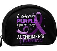Porter du Violet pour ma mère Sensibilisation à la maladie d'Alzheimer Porte-Monnaie Portefeuille Femmes et Filles Mignon Mode Sac Changement Pochette Porte-clés Femmes Sac à Main Cadeau