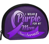 Porter du Violet pour ma mère Sensibilisation à la maladie d'Alzheimer Porte-Monnaie Portefeuille Femmes et Filles Mignon Mode Sac Changement Pochette Porte-clés Femmes Sac à Main Cadeau
