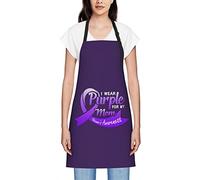 Porter du violet pour ma mère tabliers de sensibilisation à la maladie d'Alzheimer pour femmes hommes tablier à bavette imperméable tabliers de chef pour la cuisine cuisson cuisson barbecue jardinage