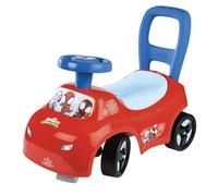 Porter et trotteur 2 en 1 SMOBY Spidey avec klaxon, volant directionnel, coffre sous la selle, 4 roues Rouge