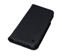 Porter Riley - Coque pour iPhone 13 Pro (6.1"). Housse Premium en Cuir véritable avec Socle Rabattable/Coque/Etui/Portefeuille (Noir Pur)