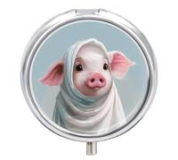 Porter un foulard blanc mignon pilulier rond pilulier portable médicaments comprimés vitamines organisateur pour sac à main poche