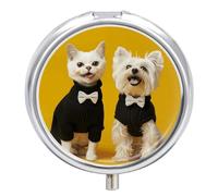 Porter un pull noir mignon pilulier rond pilulier portable médicaments comprimés vitamines organisateur pour sac à main poche