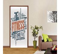 Portes 3D Art Amovible Décalcomanies Pour Portes 3D Mural - Slogan De La Salle De Sport 80 X 200 Cm (31.49" X 78.74") - Autocollant Art Autocollant Autocollant Pour Porte Murale Décoration De Chambre