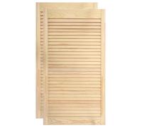 Portes à persiennes 2 pièces bois de pin massif 99,3 cm 02_0003899