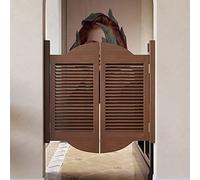Portes à persiennes pliantes rétro en bois massif pour salon, café, porte à fermeture automatique, cloison de cowboy, élégante porte intérieure demi-taille avec charnières en acier inoxydable pour
