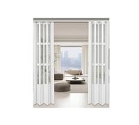 Portes Accordéon Pliantes Intérieures Réduction Du Bruit Et Intimité Grâce À La Porte Accordéon Sans Perçage for Chambre, Dressing Et Salle De Bain(WxH 65x80in (165x203cm))