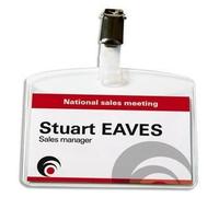 Portes-badge - AVERY - 6x9 cm - Boite de 25 - Plastique souple transparent - 32 inserts microperforés