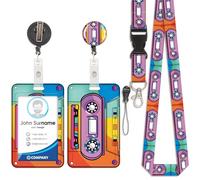 Portes Badge ID avec Lanyard Breakaway, Porte-Cartes avec Détachable Cordon, Porte-Badges avec Lanière et Enrouleur Rétractable, Portes-Badge D'Enseignant Badges d'identification (Style 7)