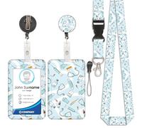 Portes Badge ID avec Lanyard Breakaway, Porte-Cartes avec Détachable Cordon, Porte-Badges avec Lanière et Enrouleur Rétractable, Portes-Badge D'Enseignant Badges d'identification (Style 14)