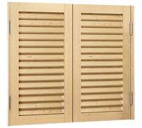Portes battantes à persiennes en bois de pin massif - Double action - Style café - Pour cuisine, salle de bain, couloir, grange et bar occidental - Charnières à fermeture automatique - 110 x 89,9 cm