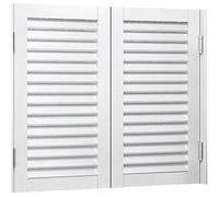 Portes battantes à persiennes en pin massif, double action, cuisine, salle de bain, couloir, grange et bar occidental, charnières à fermeture automatique incluses, blanc, 110 cm de large x 90 cm de