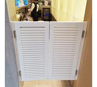 Portes battantes Blanches de Style Saloon, Porte intérieure à persiennes de Style café avec charnières, Portes de séparation d'entrée, Cuisine et Salle de Bain à Fermeture Automatique, 90/12