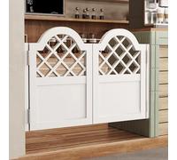 Portes battantes blanches - Paire de portes ouvertes doubles en bois massif pour le travail et la cuisine, design demi-taille (109,2 x 88,9 cm) - Idéal pour les bars et les restaurants