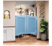 Portes Battantes Café, Portes Battantes Saloon En Bois Massif Avec Charnières Et Quincaillerie, Grange Battante À Fermeture Automatique, Porte Battante Couloir, Cuisine(Blue,100x90cm/39x35")