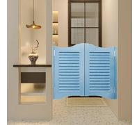 Portes battantes commerciales en bois massif avec charnières métalliques ouvertes à 180° pour cuisine, pub, couloir, chambre à coucher, salle de bain (bleu 160 x 100 cm)