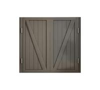 Portes battantes de café en bois massif - Double portes ouvertes à fermeture automatique pour comptoir - Hauteur 88,9 cm - Finition grise - Parfaite pour les cafés et les restaurants