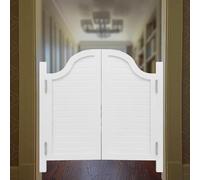 Portes battantes de café en bois massif - Porte double durable avec charnières métalliques for cuisine, salle de bain et usage commercial(White,110x100cm)