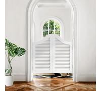 Portes battantes élégantes en bois massif for café - Demi-porte de style occidental avec charnières à fermeture automatique for l'entrée de et du bar(White,80x80cm)