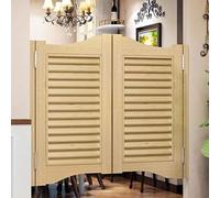 Portes battantes élégantes en bois massif for cafés - Portes mi-hauteur durables avec mécanisme de fermeture automatique for cuisines(Wood,90x80cm)