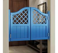 Portes battantes en bois massif bleu foncé pour café, porte de salon à fermeture automatique à 180° avec charnières, idéale pour bar, cuisine, porche, escaliers, L 48 x H 39, cloison d'entré