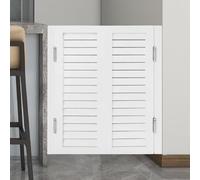 Portes battantes en bois massif for café - Élégante porte de salon d'intérieur à persiennes avec charnières métalliques for cuisine, escaliers et chambre(White,75x70cm)