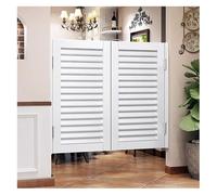 Portes Battantes en Bois Massif，Porte De Saloon，porte western bois，Portes de Cloison à Fermeture Automatique en Bois Massif，Double battant，porte persienne(B,W95xH90cm(37.40x35.43in))