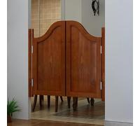 Portes battantes rétro en bois - Style berline demi-taille avec charnières, finition marron, taille L 150 cm x H 90 cm - Idéal pour les restaurants, cafés et couloirs intérieurs