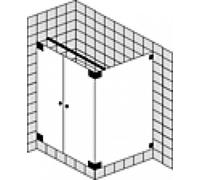 Portes battantes sur mesure SPRINZ Omega avec panneau latéral, dimensions jusqu'à : 1000x1200x2000mm, O19.7CH, Cabines de douche: Pièces de montage : Chrome, type verre : lumière cristalline avec Spri