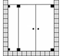 Portes battantes sur mesure SPRINZ Omega avec panneau latéral pour niche, dimensions jusqu'à : 1200x2000mm, O24.1CHM, Cabines de douche: Pièces de montage : Chrome, type verre : lumière cristalline av