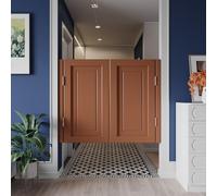 Portes Café-Saloon En Bois Portes Battantes IntéRieures éQuipéEs Quatre CharnièRes MéTalliques pour Une Ouverture à 180 DegréS Installation Simple AdaptéEs aux Couloirs Cuis Brown 80x90cm/31.5x35.4in