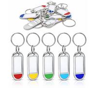 Portes-clés Métalliques avec Étiquette à Écrire - Set Multicolore (5 Couleurs) - Étiquette Amovible Protégée - Durable & Réutilisable - Idéal Clés, Bagages, Maison, Bureau, Hôtel - 5 pièces