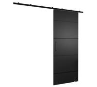 Portes coulissantes avec rail - ABIKSMEBLE Zonda IV - système de porte coulissante intérieur suspendu, 204 x 80 cm, noir mat