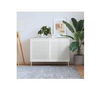 Portes d armoire à persiennes 2 pcs blanc 69x59,4 cm pin massif