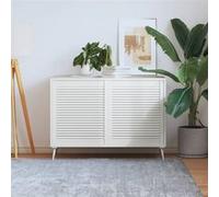 vidaXL Portes d'armoire à persiennes 2 pièces en pin massif blanc 69 x 59,4 cm