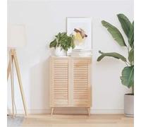 vidaXL Portes d'armoire à persiennes 2 pièces 69×29,5 cm Bois de pin massif Naturel G