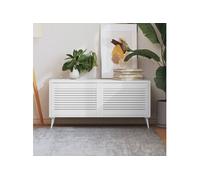 Portes d'Armoire à Persiennes 2 pcs, Portes de Placard à Chaussures, Panneaux de Radiateur, Décoration d'Intérieur, Blanc Bois de Pin Massif