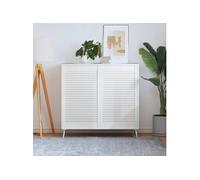 vidaXL Portes à persiennes 2 pièces Bois de pin massif Blanc 99,3 x 59,4 cm