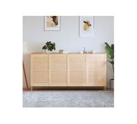Portes d armoire à persiennes 4 pcs 99,3x59,4 cm pin massif Naturel G