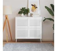 Portes d armoire à persiennes 4pcs blanc 39,5x49,4cm pin massif Blanc G