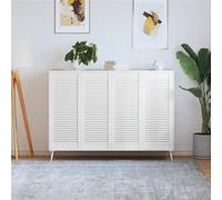 Portes d armoire à persiennes 4pcs blanc 99,3x39,4cm pin massif Blanc G