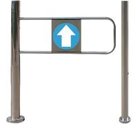 Portes d'accès à barricade en acier inoxydable for supermarché, porte de sécurité d'entrée unidirectionnelle ouverture 90 °, dispositif bibliothèque portes battantes fermeture(B,90X97CM)