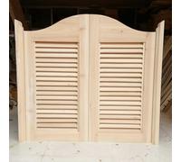 Portes de café battantes, cloison intérieure à persiennes en bois massif avec charnière en métal et kit de matériel pour une installation facile de décoration de cuisine et de salle de bain