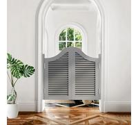 Portes de café battantes élégantes en bois massif - Porte de salon demi-taille personnalisable, ouverture bidirectionnelle(Gray,80x90cm)