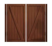 Portes de café battantes en bois massif - Porte de salon à double action à 180° avec charnières métalliques et fermeture automatique - Porte de séparation intérieure finition marron (l x H) : 90 x 100